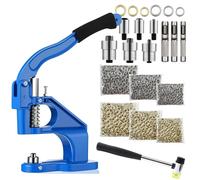 Pince manuelle pour œillets - Presse à œillets - 3 matrices - 3000 œillets - 6,4 / 9,5 / 12,7 mm - Manuelle - Pour tissu, bâche, cuir et simili cuir - Bleu