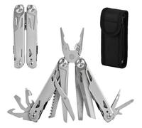 Pince Multifonction 17 en 1 en Acier Inoxydable-Outil Multitool avec Sac,Scie,Embouts,etc,pour Camping,Randonnée,Survie-Cadeau Homme