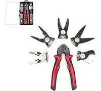 Pince Multifonction 5 En 1 FISHTEC Têtes Interchangeables Universelle Dénuder Long Bec Coupe Câble Ciseaux CRV60 Boîte ABS Rouge G