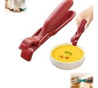 Pince multifonction anti-brûlure pour bol de cuisine, pince anti-brûlure, pince à bol en silicone, antidérapant, isolation thermique, pince anti-brûlure (rouge)