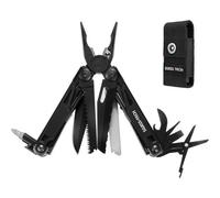 Pince Multifonction en Acier Inoxydable 16 en 1 avec Structure Autoverrouillée Swiss+Tech, Couteau avec Scie, Tournevis, Règle, Lime, Ouvre-Boîte pour Survie, Camping, Randonnée (Noir)