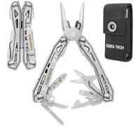 Pince Multifonction en Acier Inoxydable 16 en 1 avec Verrou de Sécurité Swiss+Tech, Couteau Multifonction avec Etui Pince Scie Tournevis Lime pour Survie Camping Randonnée (Argent)