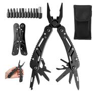Pince Multifonction en Acier Inoxydable, 23 en 1 Outil Multifonction avec Couteau Ciseaux Scie Embouts Tournevis, Couteau Multifonction avec Sac, Outil Multitool pour Camping Extérieur Cadeaux Hommes