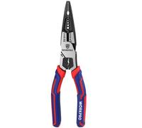 Pince Multifonctionnelle a Bec Long en Cr-V - Maintenir, Denuder, Couper, Sertir, Serrer, Enroulement - Pour Usage Domestique ou Electricien WORKPRO