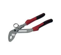 Pince multiprise bi-matière à bouton poussoir avec clip en inox SAM OUTILLAGE