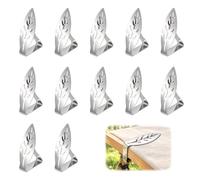 Pince Nappe Exterieur en Acier Inoxydable, 12 PCS Nappe Clips Anti-Glissant | Attache Nappe De Table Exterieur pour Plateau Jusqu’à 4 Cm, Design Feuille,Argenté, pour Jardin, Pique-Nique, Barbecue, Fête