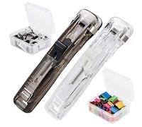Pince Papier Clip Bureau NOCHME Lot De 2 Distributeur Agrafes Et 100 Clips Réutilisables En Métal Pour Papier, Tickets Et Documents