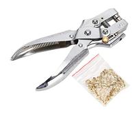 Pince perforatrice à œillets, kit de pinces à œillets multifonctions, perforateur en cuir argenté 60#, kit d'outils pour de poinçonnage en acier galvanisé pour emballage papier et