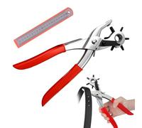 Pince Perforatrice Cuir, Pince Trou Ceinture Cuir, Pince Perforatrice Rotative, Trou Ceinture, Appareil Trou Ceinture, avec Règle, pour Papier, Plastique, Feutre, Projets de Bricolage et D'Artisanat