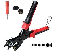 Pince Perforatrice Cuir - Professionnelle Pince avec différentes tailles pour découper trous dans cuir, Appareil trou ceinture, Perforateur Cuir, 6 Trous (1 Ovale, 2 Plates, 3 Rondes)