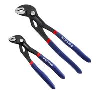 WORKPRO Jeu de 2 pinces multiprises, 180 mm et 250 mm avec réglage rapide, articulation coulissante, grand espace de serrage et poignée antidérapante