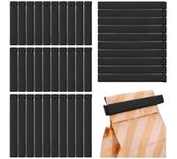 Pince Sachet Alimentaire 40 Pièces Noires, Fermeture Sachet Alimentaire, Pinces pour Sachets (20×7 cm + 20×11 cm), Hermétique, Réutilisable, Clips de Cuisine pour Aliments