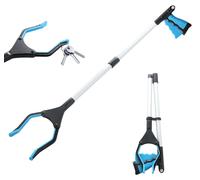 Pince télescopique pliante, 81 cm, pince à saisir, tête pivotante à 360°