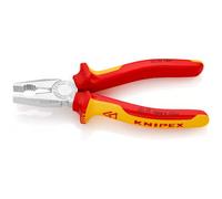 Pince universelle 180mm avec tranchant - Bi-matière - Chromée - Isolée 1000V - KNIPEX - 03 06 180