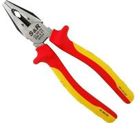 Pince universelle combinée Unyqoos® e VDE, longueur 200 mm, isolée jusqu'à 1000 V – mâchoires de 41 mm, tranchant de 17 mm, acier 60CrV, extra-dure (58–65 HRC), phosphatée
