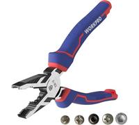 Pince Universelle Multifonctionnelle en Cr-V 200mm WORKPRO, avec Poignee Bi Matiere Confortable pour Couper, Serrer ou Tirer les Vis et Boulons, Ideal pour le Bricolage, Reparation, Electricien
