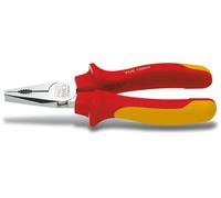 HAZET Pince combinée VDE 1850VDE-33 I Tranchants trempés par induction I Isolée par protection I Poignée ergonomique à 2 composants I Pour une coupe et un maintien précis des matériaux