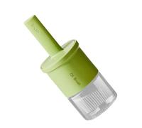 Pinceau à Huile en Silicone pour Barbecue, la Cuisine et Pâtisserie | Portable et Léger, Poignée Ergonomique, avec Flacon, Usage Intérieur, Vert, PP et Verre