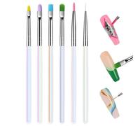 Pinceau à ongles en gel - Outil de peinture pour motifs créatifs | 15 cm, pointe professionnelle en nylon avec prise en main fine, applicateur fin pour débutants, accessoire de manucure pour