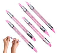 Pinceau à Ongles en Silicone - Stylet Double Pointe pour Décoration de Feuille d'Or - Matériel Léger de Dessin pour Ongles Nomades