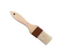 Pinceau à pâtisserie avec manche en bois, brosse à poils ronds, pinceau plat pour pâtisserie, barbecue, sauce, poire, pâtisserie, marinade (taille M)