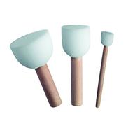 Pinceau à Pochoir Marabu, Set de 3 pinceaux à pocher en 1,5 cm, 3,5 cm et 5 cm, Manche de Pinceau en Bois certifié FSC, pour pocher et tamponner, 0290000000001