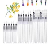 Pinceau Aquarelle Reserve d'eau,Pinceau Reservoir Aquarelle,18pcs | Brosse de RéServoir D'Eau RéUtilisable Avec TêTe Douce, RéServoir Rechargeable, Pour L'Art Aquarelle