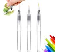 Pinceau Aquarelle Reserve d'Eau Stylo Aquarelle Pinceaux Vide Peinture Brosse avec Réservoir d'Eau Rechargeable Aquash Brush avec Pointe Nylon pour Peintureaquarelle, Coloriage, Calligraphie, 3 Pièces