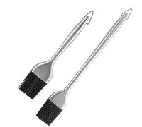Pinceau de cuisine - Pinceaux à pâtisserie résistants à la chaleur - Manche en acier inoxydable avec tête amovible - Brosse de four pour cuisine domestique, steak de viande, grillades vertes
