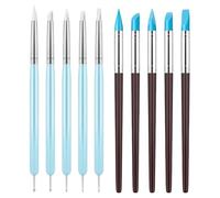 Pinceau de peinture - Outils de sculpture d'argile | Stylos à pointillés en silicone | Pinceaux de modélisation en polymère pour poterie, roche, ongles, mélange, dessin et papier d'artisanat