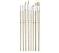 Pébéo – Pinceaux Beau Blanc 8 pièces – Plat & Rond, Soies, Acrylique/huile, Manche long, Bois FSC