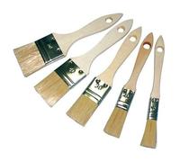 Lot de 5 pinceaux plat manche bois