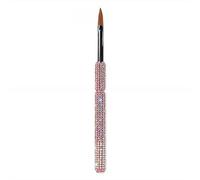 Pinceau pour nail art clouté avec strass - Outil professionnel détachable en acrylique pour sculpture et extension 3D - Stylo de peinture avec poils en nylon (1,9 cm)