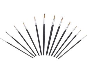Pinceau pour peintures à l'huile ou à l'eau ZAHN Pinsel E10710-18 Synthétique 12 pièces