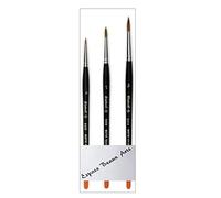 Pinceau Raphael Series 8404,kolinsky Rouge Sable Pinceau,Set 3 pcs, 0, 1, 3 (Raphael France)