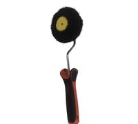 Pinceau rouleau de peinture d'angle pour couper et coins - Outil de peinture à bords en nylon pour murs intérieurs - Manche court de 32 cm (manche court)