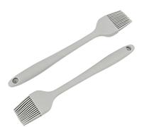 Pinceau Silicone Cuisine 2 Pièces 20,5 cm Gris, Pinceau Pâtissier Silicone Résistant à la Chaleur, Brosse à Marinade pour Huile Beurre Oeuf