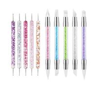 Pinceau Silicone Nails Arts, 10 Pièces Pinceaux En Silicone Nail D'art, Sculpture Stylo Kit Double Tête Outils D'art De Ongles Pour Sculpter, Façonner