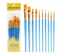 Pinceaux à Peinture à Huile - Ensemble de Peinture Professionnel, Fournitures Artistiques Polyvalentes | Ensemble de 10 Pinceaux à Pointe Fine pour Peinture Acrylique, Huile, Aquarelle sur Toile,