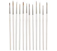 Pinceaux à Peinture Nylon, 12 Pièces, Manche en Bois, Outils de Dessin et Peinture - Brosse Nylon Durable, Résistante à la Déformation, Idéal pour Peinture à l'huile et