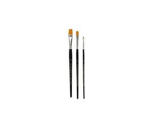 Pinceaux Acryliques Gold Line, 2+8+12 , L: 3+9+12 Mm, Plat, 3assortis