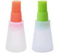 Pinceaux badigeon barbecue - Lot 2 silicone huile/miel - Vert et orange