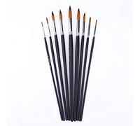 pinceaux de Peinture Aquarelle,Lot De 9 Pinceaux à Pointe Ronde en Poils De Poney pour Artistes Filbert, Pinceaux Filbert, Pinceau De Détail pour Aquarelle, Acrylique, Encre, Gouache, Huile, Détrempe