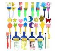 Pinceaux De Peinture En Éponge Pour Enfants, 25 Pièces, Mini Fleurs, Outils De Dessin, Pour L'apprentissage Préscolaire