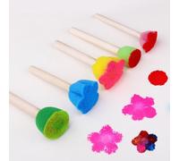 Pinceaux De Peinture En Éponge Pour Enfants, 5 Pièces, Bricolage, Graffiti, Jouets Éducatifs, Brosse Propre