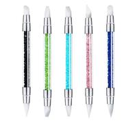 Pinceaux en Silicone, 5 Pièces culpture Stylo Kit, Silicone Sculpture Pen, Double Tête Pinceaux Outils pour Design Peinture Manucure