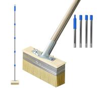 Pinceaux Lasure avec Long Manche Extensible 150cm, Pinceau Plat Murale Large 18cm, Brosse Nettoyage Peinture Terrasse Applicateur Huile pour Peintures Bois Exterieur, Murs, Plafonds, Abris, Clôtures