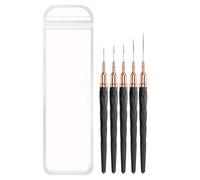 Pinceaux Liner - 5 Pièces Pinceaux À Pointe Fine 7-25 Mm | Lampes UV Pour Ongles En Gel, Kit D'estampage Pour Avec Motifs Floraux | Pinceau De Précision Et De Dessin