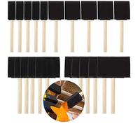 Pinceaux Mousses，20 pcs Outil d'éponge de Peinture Mousse éponge pinceaux Brosse en Mousse avec Manche en Bois，pour Vernis, Acrylique, Artisanat