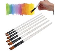 pinceaux Peinture, 6 pièces pinceaux angulaires, Pinceau Aquarelle,Ensemble de pinceaux Aquarelle pinceaux Peinture Acrylique pour Aquarelle, Peinture à l'huile, Acrylique, Visage Corps Nail Art(#1)
